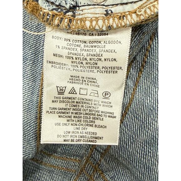 Pilcro & The Letterpress Anthropologie Jeans Womens 25 Tiered Flounce Lace Hem - Picture 8 of 8